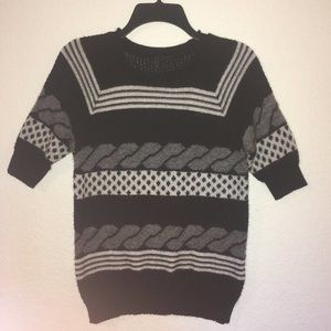 Stile Benetton Short Sleeved Mixed-Pattern Sweater